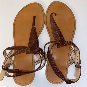 Brown Wrap Sandals Bamboo